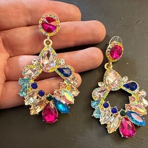 Colorful Crystal Drop Earrings